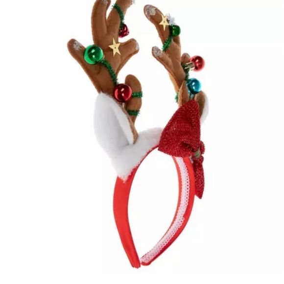 Reindeer Antlers & Jingle Bells Headband - Picture 2 of 3